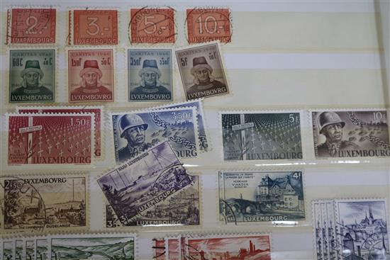 Eight stock books and one album of World stamps including Luxemburg and French speaking Africa